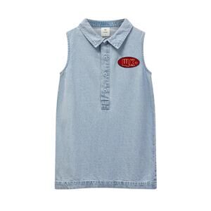 Wynken Co. Girls Chambray Denim Sleeveless Dress, Size 10Y